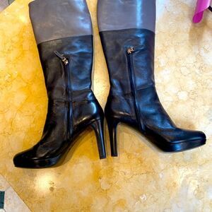 Fendi black and gray high boot with heel - size 42